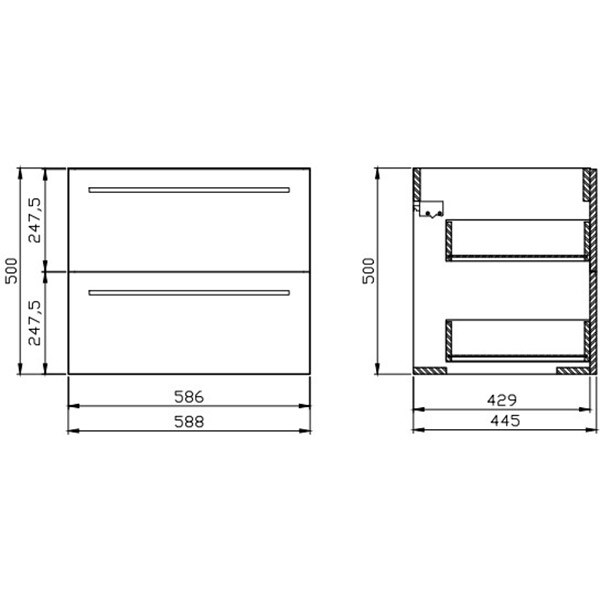 Set masca si lavoar Cersanit Gracja Ontario, 60 x 44.5 x 52 cm, bej