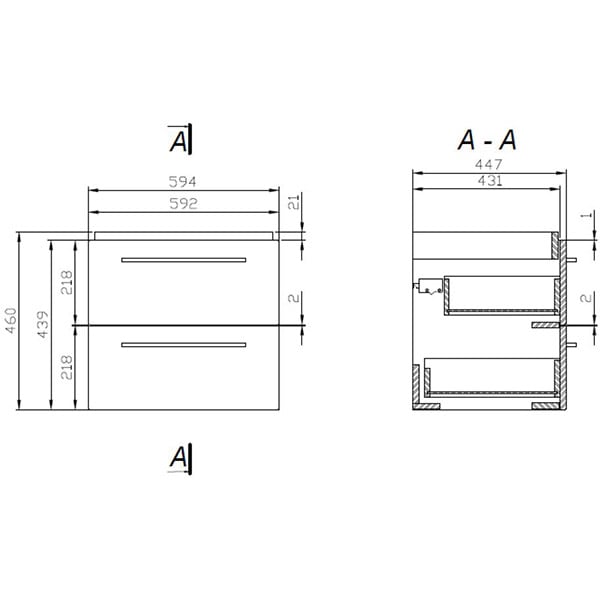Set masca si lavoar Cersanit Gala City, 59.4 x 44.7 x 44.2 cm, nuc