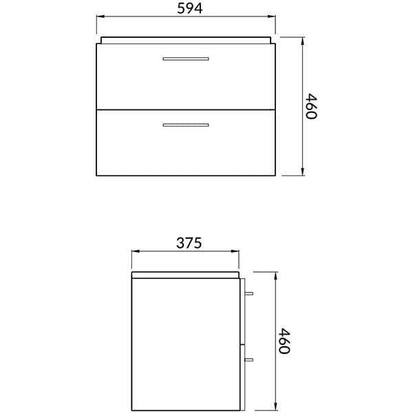 Set masca si lavoar Cersanit Lara Mille Slim, 59.4 x 37.5 x 46 cm, gri