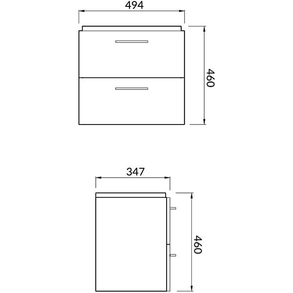 Set masca si lavoar Cersanit Lara Mille Slim, 49.4 x 34.7 x 46 cm, nuc