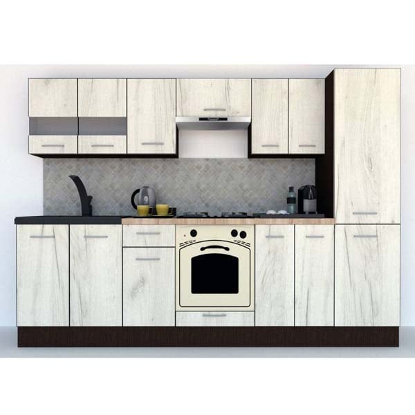 Mobila bucatarie Marina New 4A1 290 Wenge-Decor K001, 290 x 60 x 195.5 cm