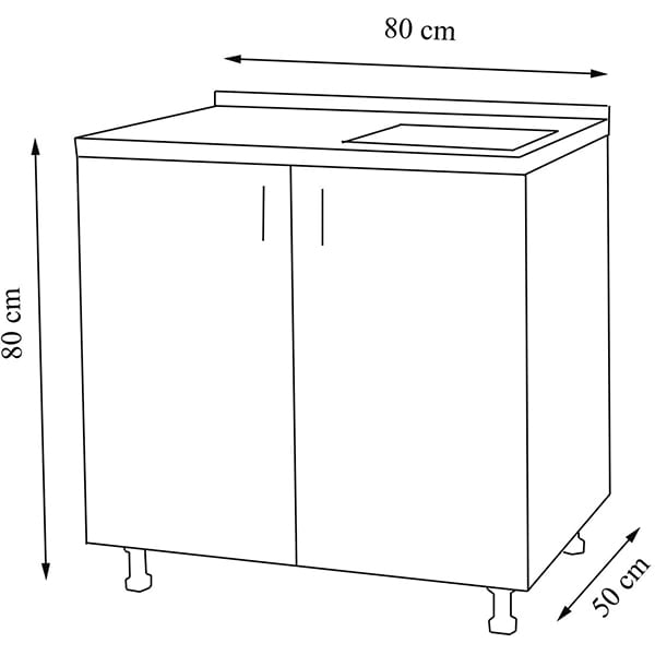 Masca chiuveta Tender, PAL, 80 x 50 x 78 cm, maro deschis