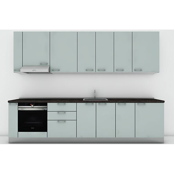 Mobila bucatarie Elyn, bleu-antracit, 324 x 60 x 241 cm
