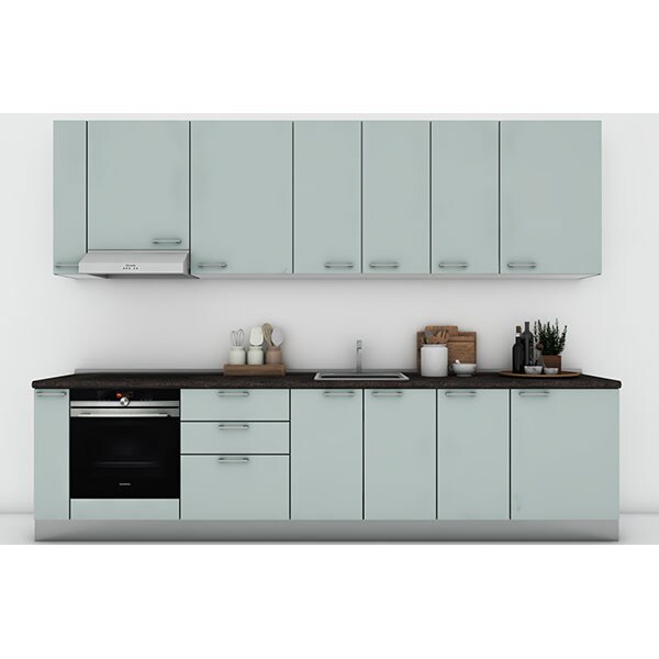 Mobila bucatarie Elyn, bleu-antracit, 324 x 60 x 241 cm