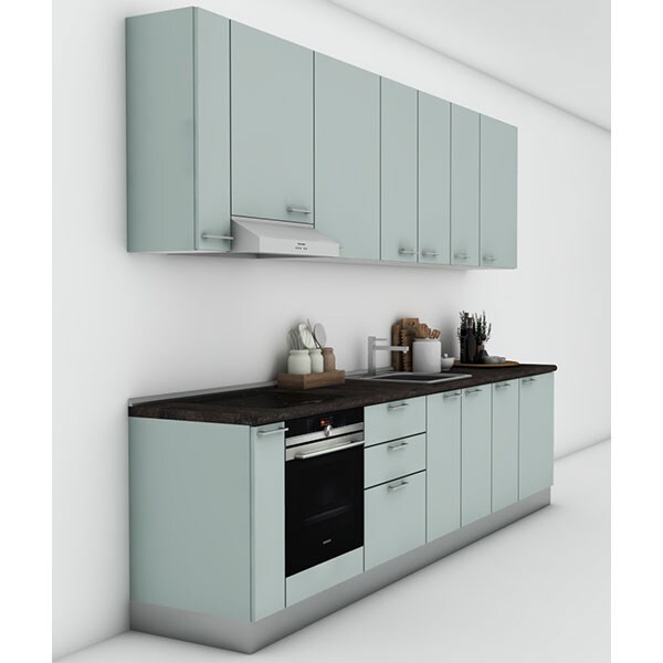 Mobila bucatarie Elyn, bleu-antracit, 324 x 60 x 241 cm