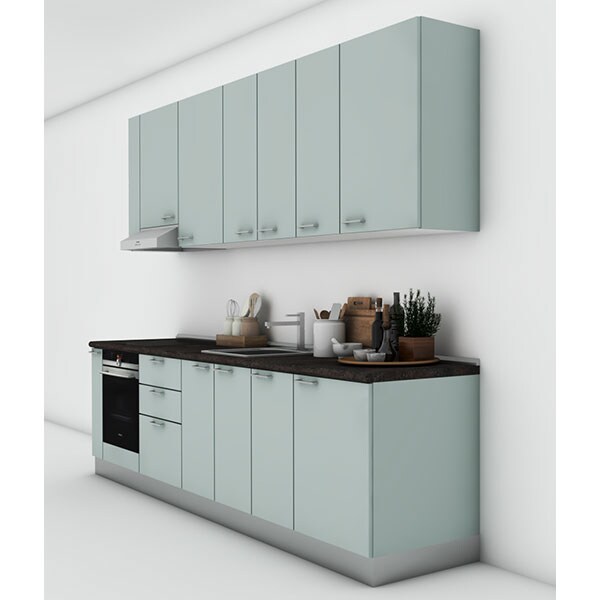 Mobila bucatarie Elyn, bleu-antracit, 324 x 60 x 241 cm