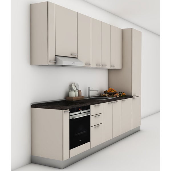 Mobila bucatarie Lia, casmir ultra mat, 322 x 60 x 241 cm