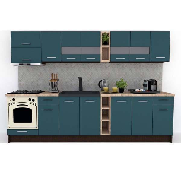 Mobila bucatarie Marina New 320 B Wenge-Decor 0244, 320 x 60 x 210-230 cm