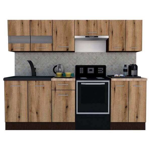 Mobila bucatarie Marina New A 240 Wenge-Decor K365, 240 x 60 x 195-230 cm