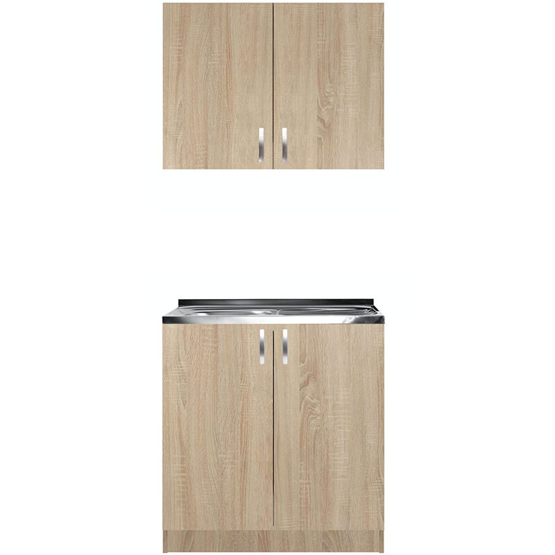 Mobila bucatarie Solitare, maro deschis, 80 x 50 x 200 cm