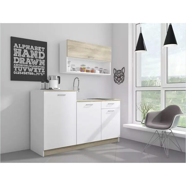 Mobila bucatarie Felicia, alb, 140 x 50 x 200 cm