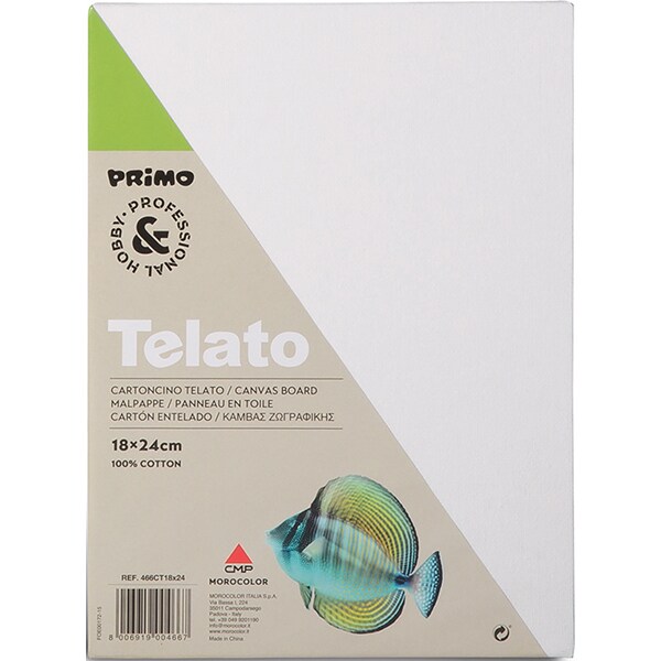 Panza pentru desen cu suport din carton MOROCOLOR Primo, 18 x 24 cm, alb