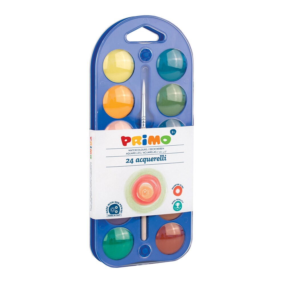 Acuarele cu pensula inclusa PRIMO MC15509, Diametru 25 mm, 24 culori
