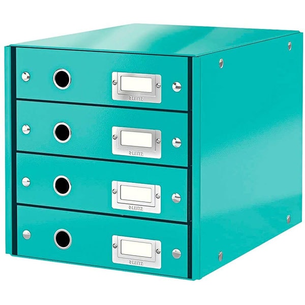 Suport documente LEITZ Click & Store WOW 60490051, 4 sertare, plastic, turcoaz
