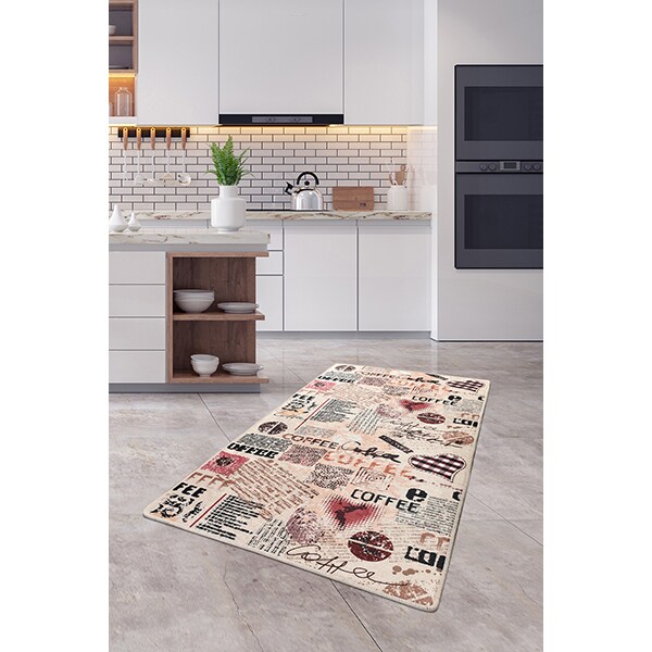 Covor bucatarie Coffee DJT, 80 x 150 cm, bej