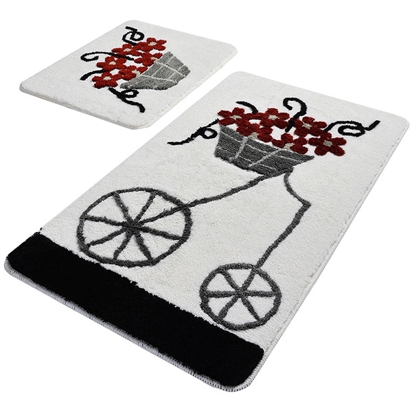 Set 2 covorase baie Alacati, 60 x 100 cm, 50 x 60 cm, rosu