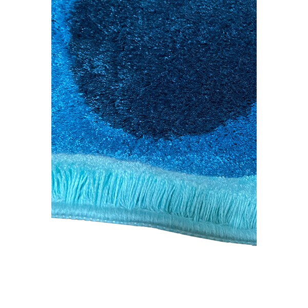 Set 3 covorase baie Elips, 60 x 100 cm, 50 x 60 cm, 40 x 60 cm, albastru