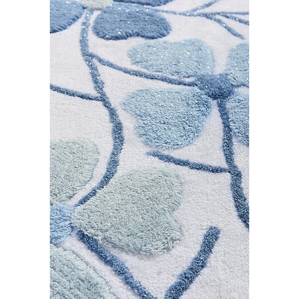 Set 2 covorase baie Flower, 60 x 100 cm, 50 x 60 cm, albastru