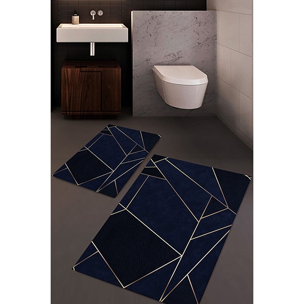Set 2 covorase baie Modern 1, 60 x 100 cm, 40 x 60 cm, negru