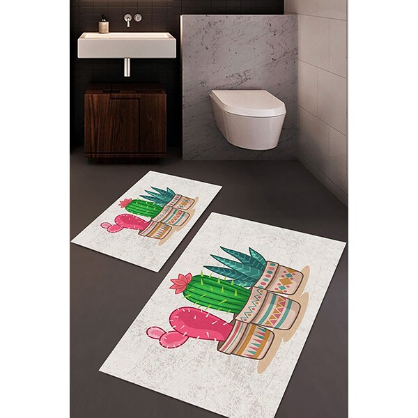 Set 2 covorase baie Cactus, 60 x 100 cm, 40 x 60 cm, multicolor
