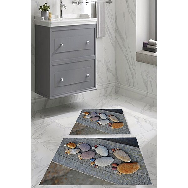 Set 2 covorase baie Stones, 60 x 100 cm, 40 x 60 cm, multicolor