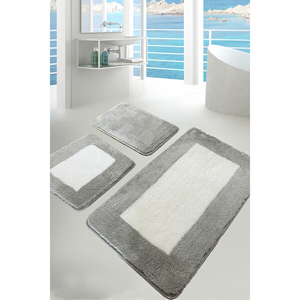 Set 3 covorase baie Same, 60 x 100 cm, 50 x 60 cm, 40 x 60 cm, gri