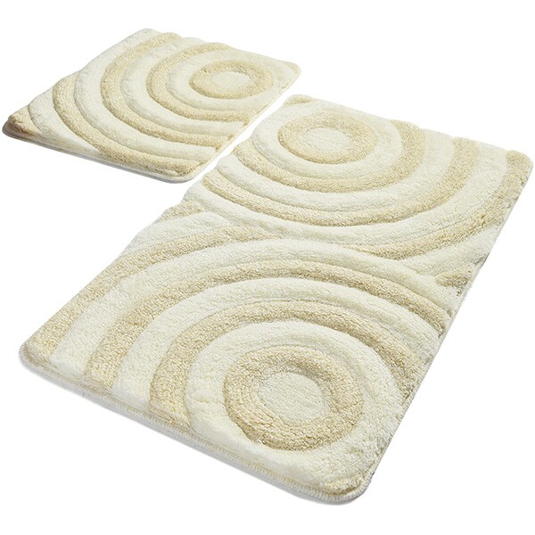 Set 2 covorase baie Wave, 60 x 100 cm, 50 x 60 cm, ecru