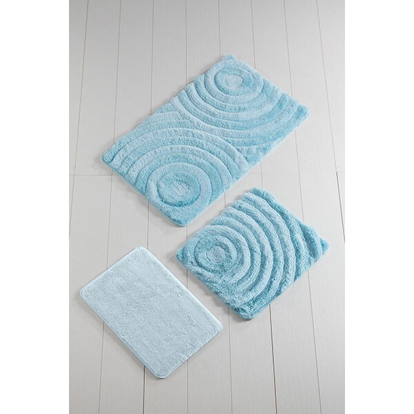 Set 3 covorase baie Wave, 60 x 100 cm, 50 x 60 cm, 40 x 60 cm, mint