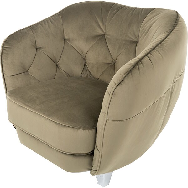 Fotoliu fix Georgia Sessel Velvet f608, stofa, kaki