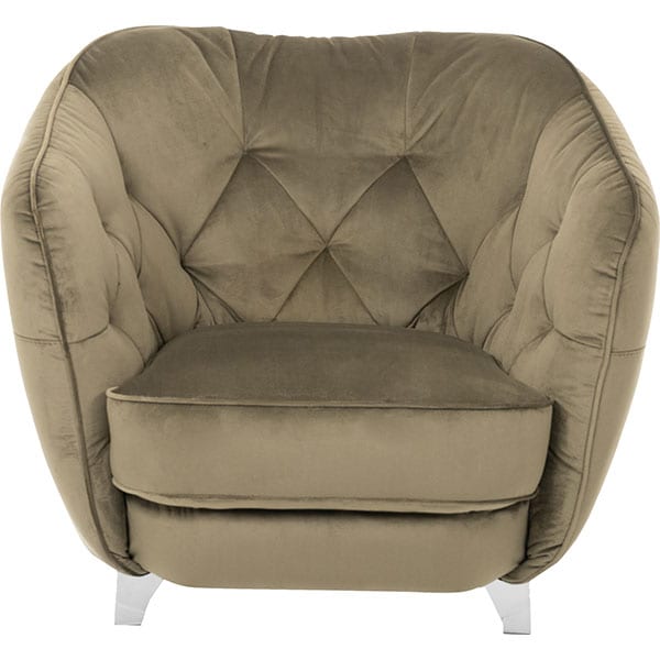 Fotoliu fix Georgia Sessel Velvet f608, stofa, kaki