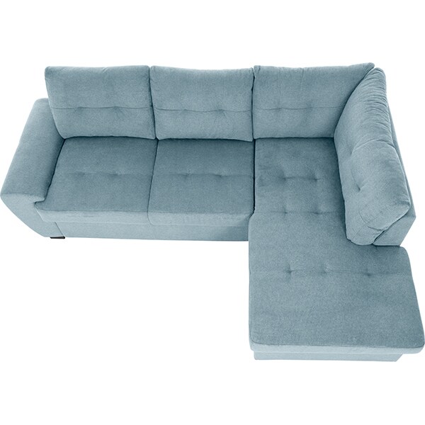 Coltar extensibil pe dreapta Nevada Boston F011, 3 locuri, cu lada, 244 x 174 x 88 cm, albastru