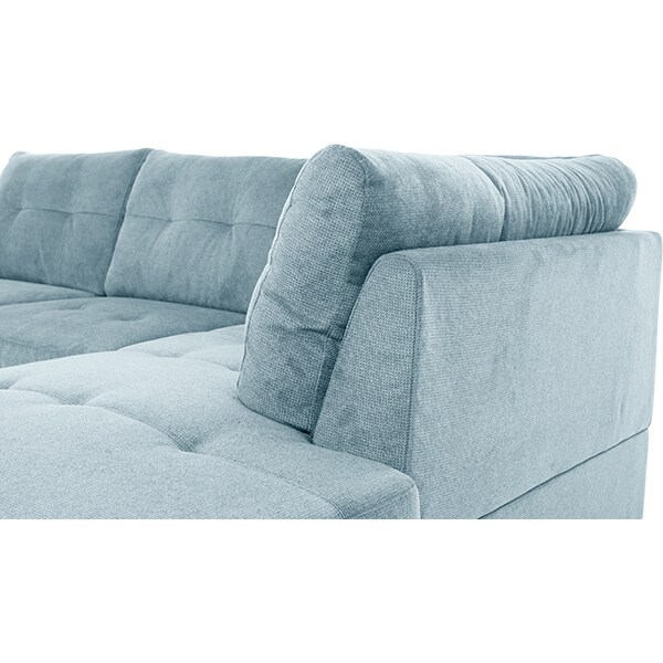 Coltar extensibil pe dreapta Nevada Boston F011, 3 locuri, cu lada, 244 x 174 x 88 cm, albastru