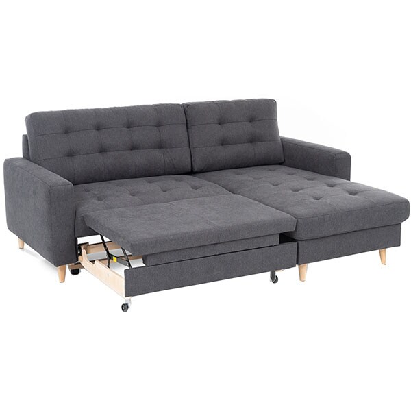 Coltar extensibil pe dreapta Olivia New York G010, 2 locuri, 213 x 158 x 88 cm, negru