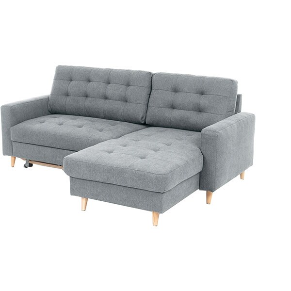 Coltar extensibil pe dreapta Olivia New York G002, 2 locuri, 213 x 158 x 88 cm, gri deschis