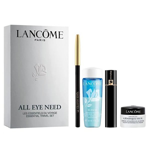 Set cadou LANCOME All Eye Need Travel: Mascara Hypnose, Black, 6.5ml + Demachiant Bi-Facil Yeux, 30ml + Crema de ochi, 5ml + Creion de ochi Khol, Noire