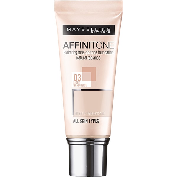 Fond de ten MAYBELLINE NEW YORK Affinitone, 03 Light Sandbeige, 30ml