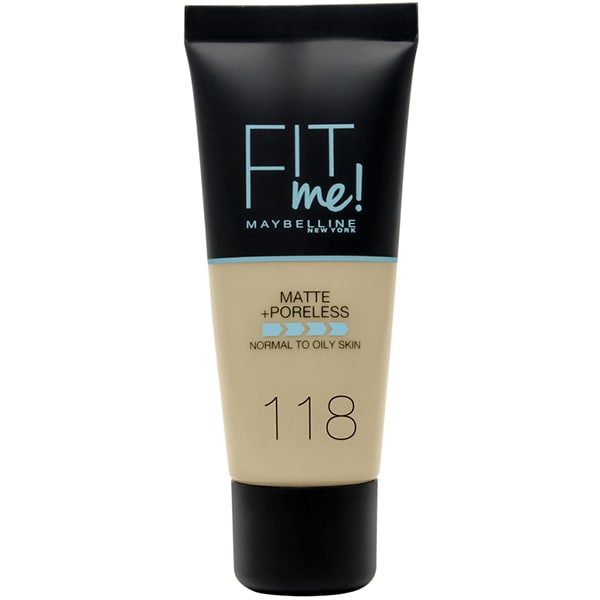 Fond de ten MAYBELLINE NEW YORK Fit Me Matte&Poreless, 118 Light Beige, 30ml