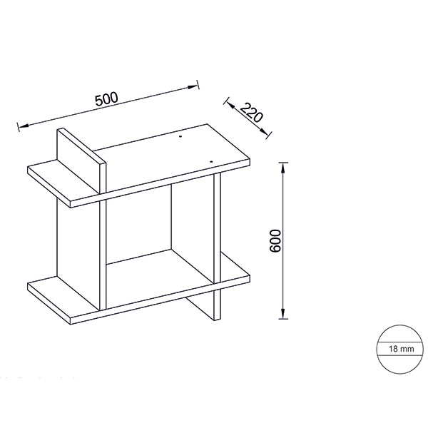 Raft perete Dolce, 50 x 15 x 60 cm, alb