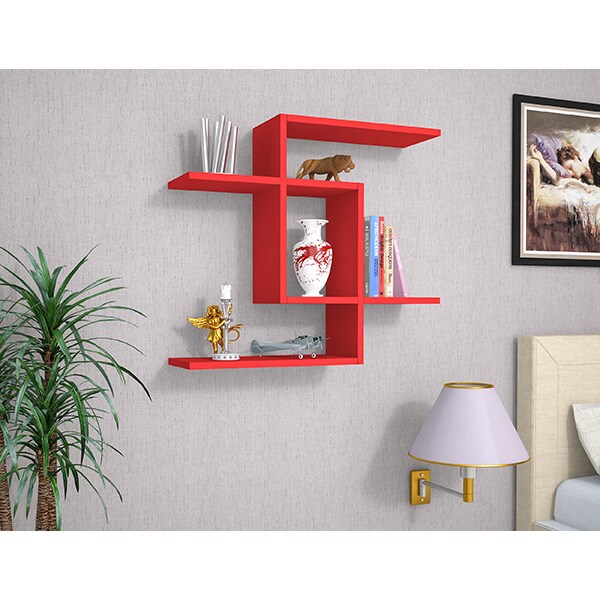 Raft perete Even, 75 x 22 x 67 cm, rosu