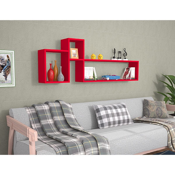 Raft perete Polite, 155 x 22 x 55 cm, rosu