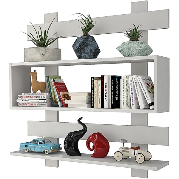 Raft perete Boramir, 100 x 22 x 100 cm, alb