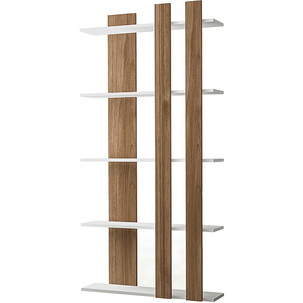 Biblioteca Tiny, alb-nuc, 75 x 22 x 150 cm