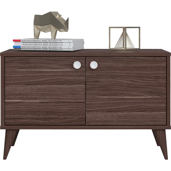 Comoda multifunctionala cu doua usi Vega, nuc, 85 x 35 x 53 cm