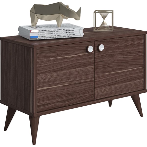 Comoda multifunctionala cu doua usi Vega, nuc, 85 x 35 x 53 cm