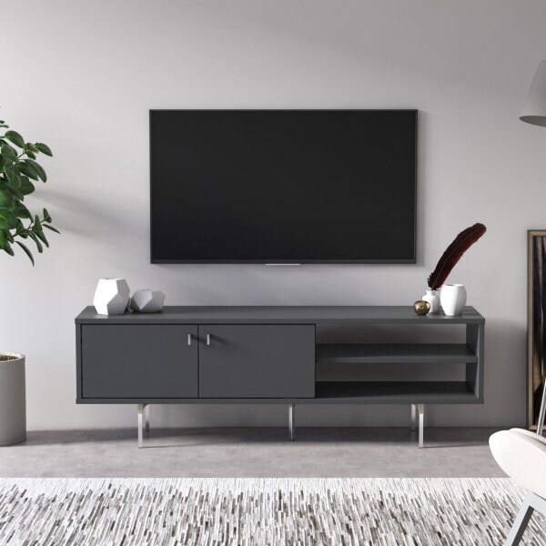 Comoda TV Kros, antracit, 140 x 35 x 45 cm