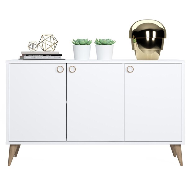 Bufet living Vega, alb, 125 x 35 x 74 cm