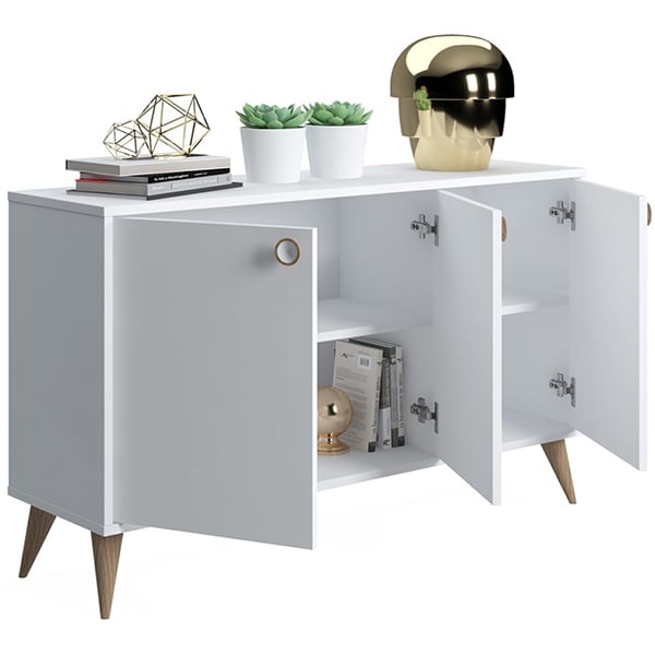 Bufet living Vega, alb, 125 x 35 x 74 cm