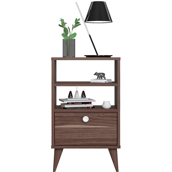 Comodina Vega, nuc, 45 x 25 x 74 cm