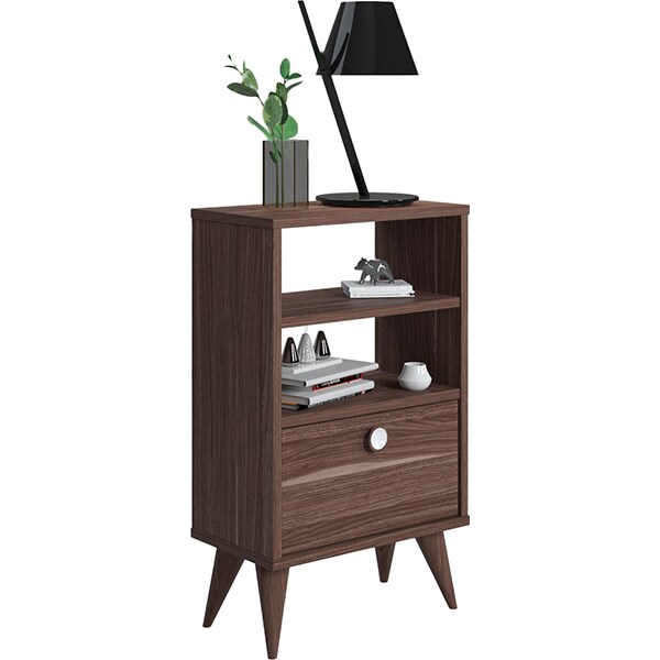 Comodina Vega, nuc, 45 x 25 x 74 cm