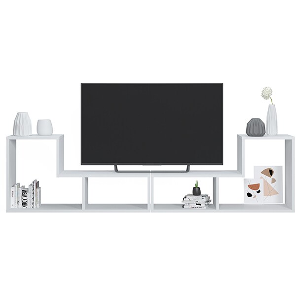 Comoda TV Legon, alb, 190 x 25 x 50 cm